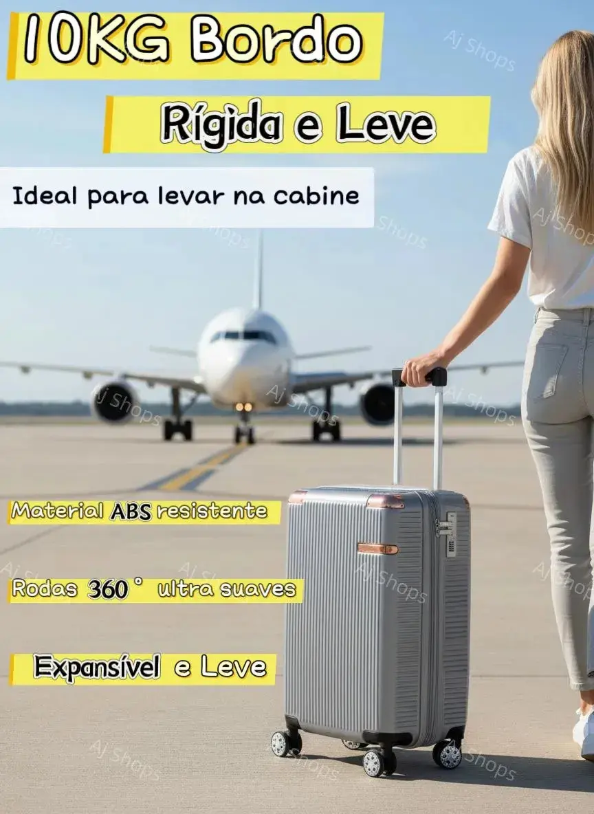 Mala de Bordo Rígida Sweet Studio Bege para Viagem, 55 cm, com Rodas Duplas e Cadeado thumbnail 4