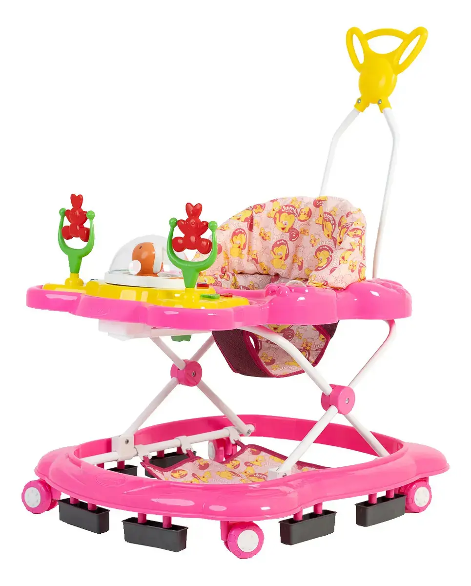 Andador Infantil Musical Para Bebê Megaluxo Jumbo Baby Rosa - 1