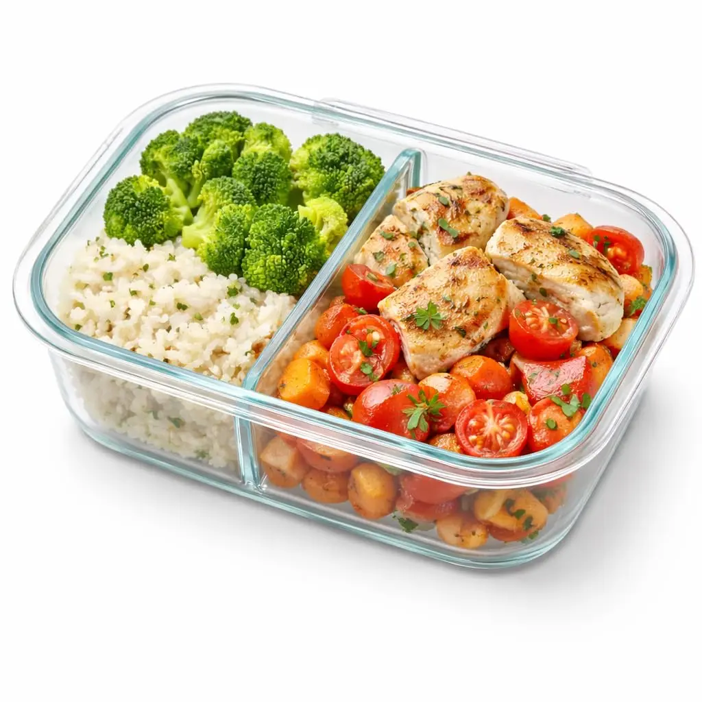 Pote de Vidro Hermético Borossilicato — com Divisória, Válvula de Ar —BPA Free— 1000ml— Marmita e Organizacao