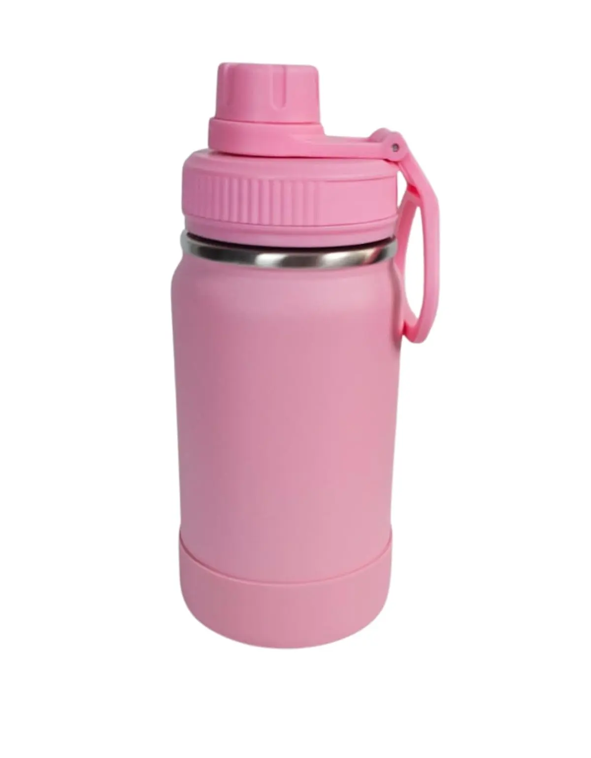 Garrafa Térmica Sport 350 ml em Aço Inoxidável base de Silicone tampa rosqueável Portátil Academia Escola Trabalho e Dia a Dia acompanha 3 clip para fechar alimentos - YASDA (ROSA)