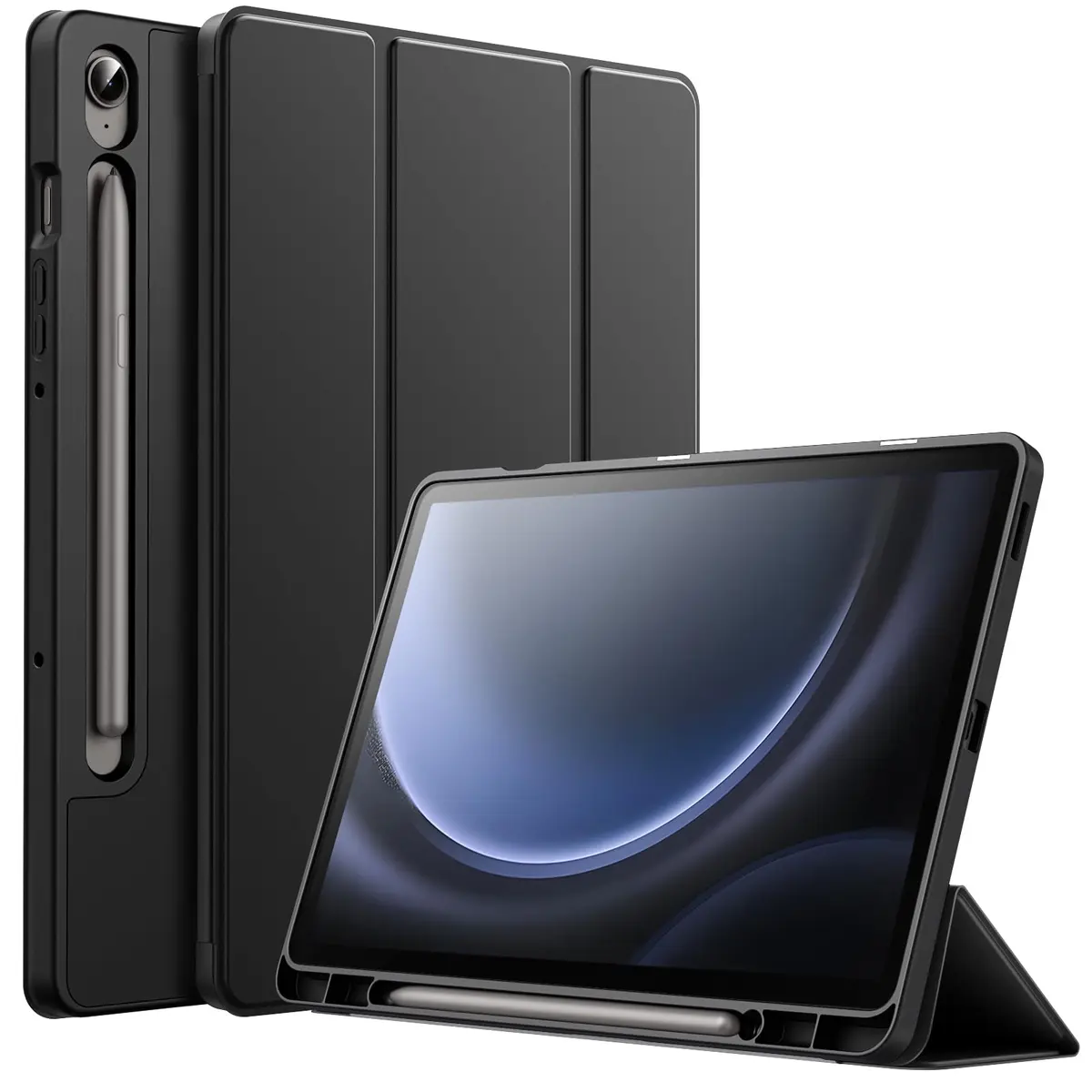 JETech Capa Protetora para Galaxy Tab S10 Lite/S10 FE/S9 FE 10,9", Preto | TPU Macio, Design de Suporte Triplo, Ativação/Repouso Automático, Leve À Prova de Choque - 1