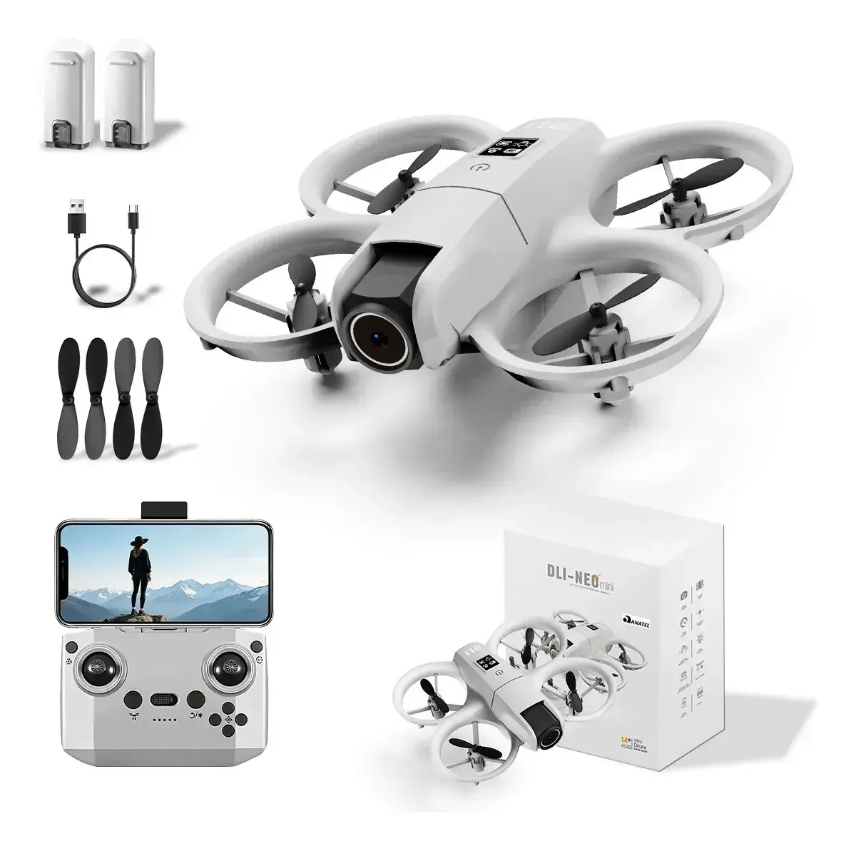 Drone Neo Com Câmera 4k Full Hd Wifi Cor Cinza 2 Baterias - 1