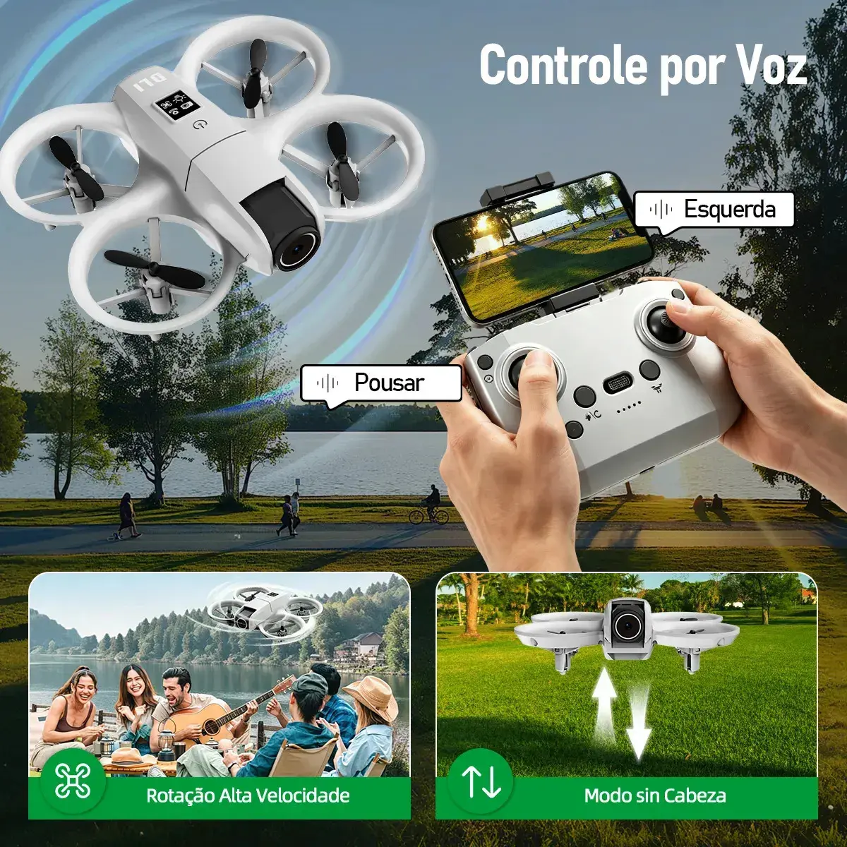 Drone Neo Com Câmera 4k Full Hd Wifi Cor Cinza 2 Baterias thumbnail 2
