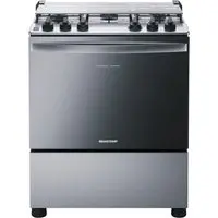 Fogão Brastemp 5 Bocas Cor Inox Com Botões Removíveis E Exclusivo Aro Protetor - Bfs5ncr Bivolt