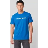 Camiseta Masculina Colcci Estampa Frontal Azul