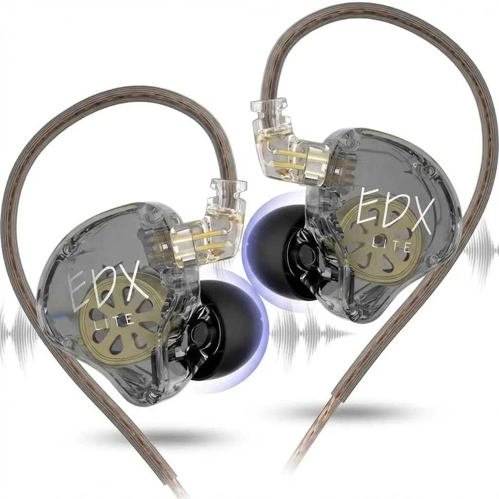 Fone de Ouvido KZ EDX Lite Intra-Auricular, Driver Dinâmico Super-Linear, Isolamento Acústico, Cabo Substituível – Qualidade de Som Premium e Potente AlverSun - 1