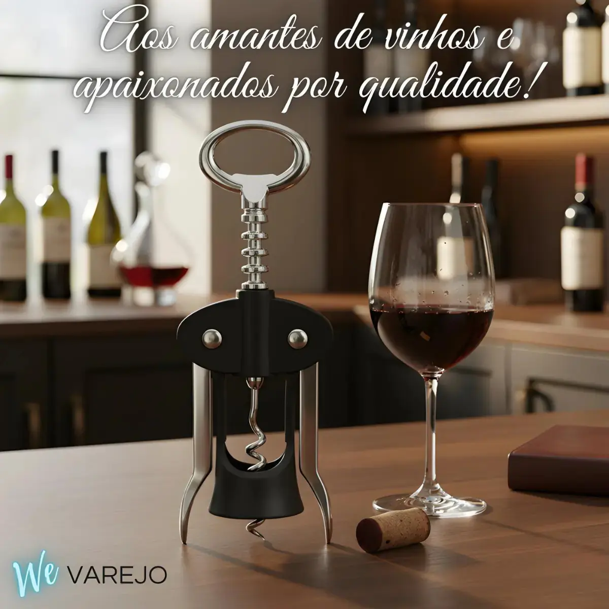We Varejo - Saca Rolha Vinho Premium Abridor De Garrafa Manual Aço Robusto Tira Rolhas thumbnail 3