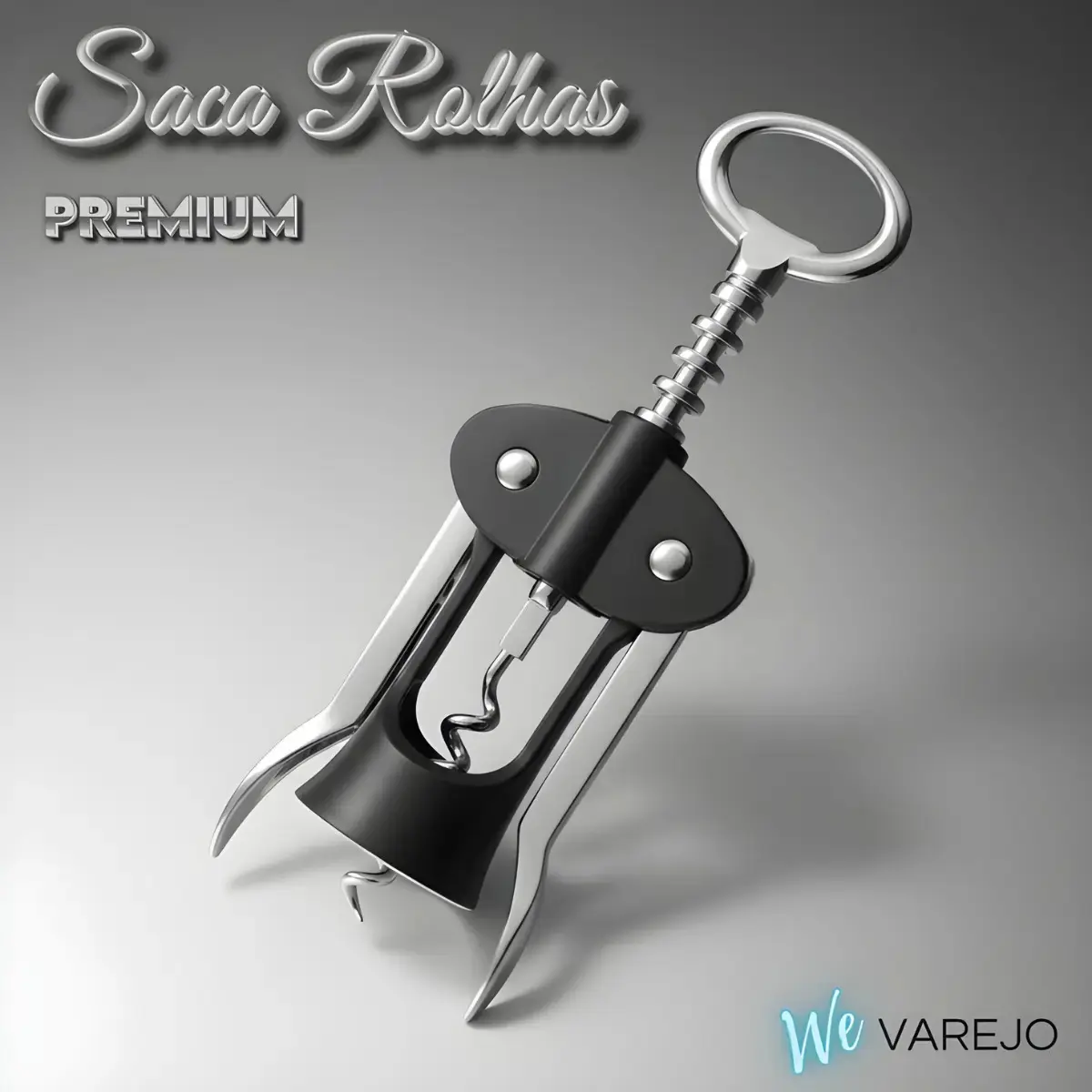 We Varejo - Saca Rolha Vinho Premium Abridor De Garrafa Manual Aço Robusto Tira Rolhas thumbnail 7