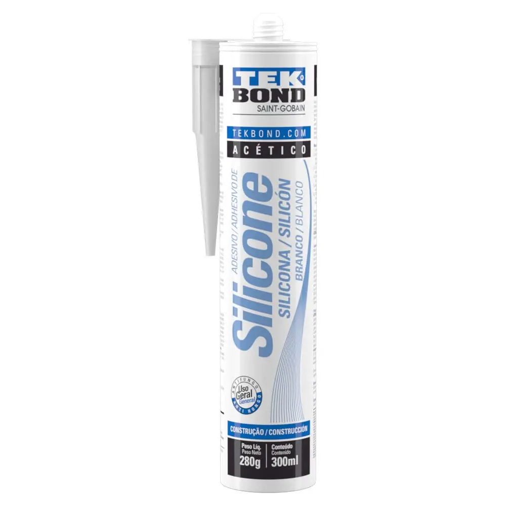 Silicone Acético 280G, Tekbond 406738, Branco - 1