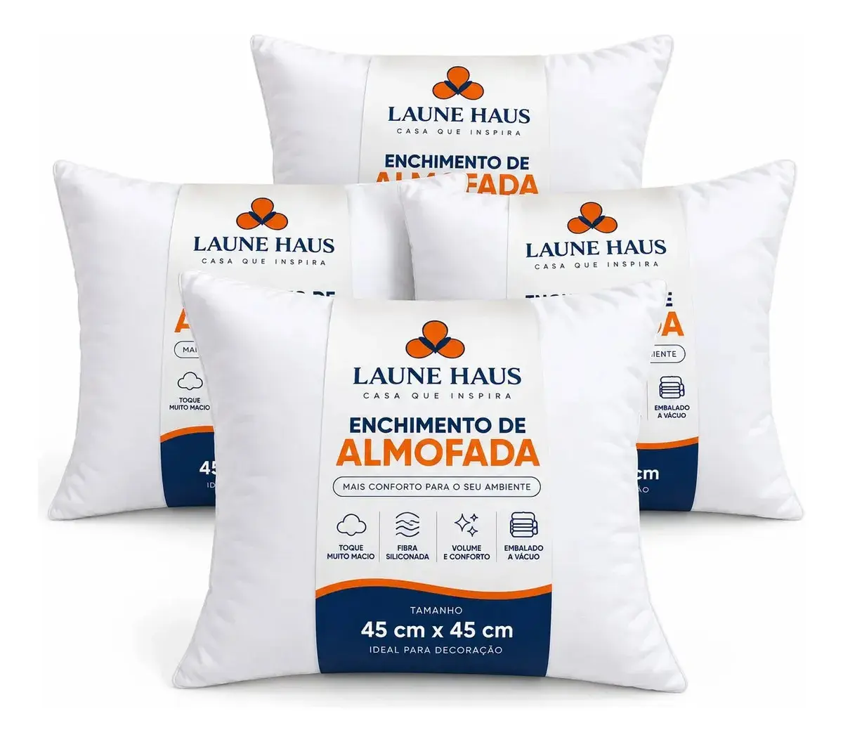 Kit 4 Refil Almofada Fibra Siliconada Premium