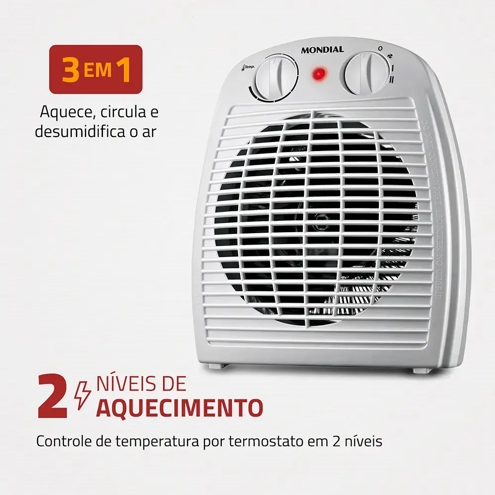 Aquecedor A Ar, Mondial 1500W A-08 - 1