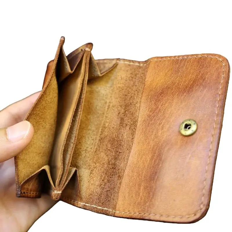 Porta-cartões simples de cor sólida, bolsa de cartões estilo coreano, bolsa tipo clutch com múltiplos compartimentos para cartões. - 1