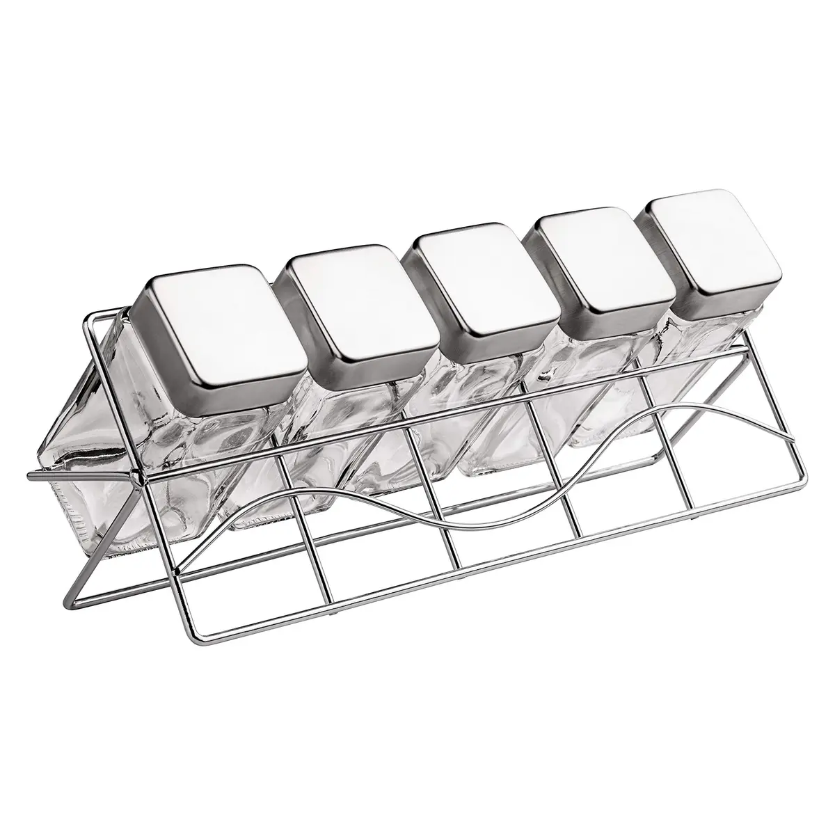 Euro Home - Porta Condimentos de Vidro com Suporte 6 Peças - VDR0429