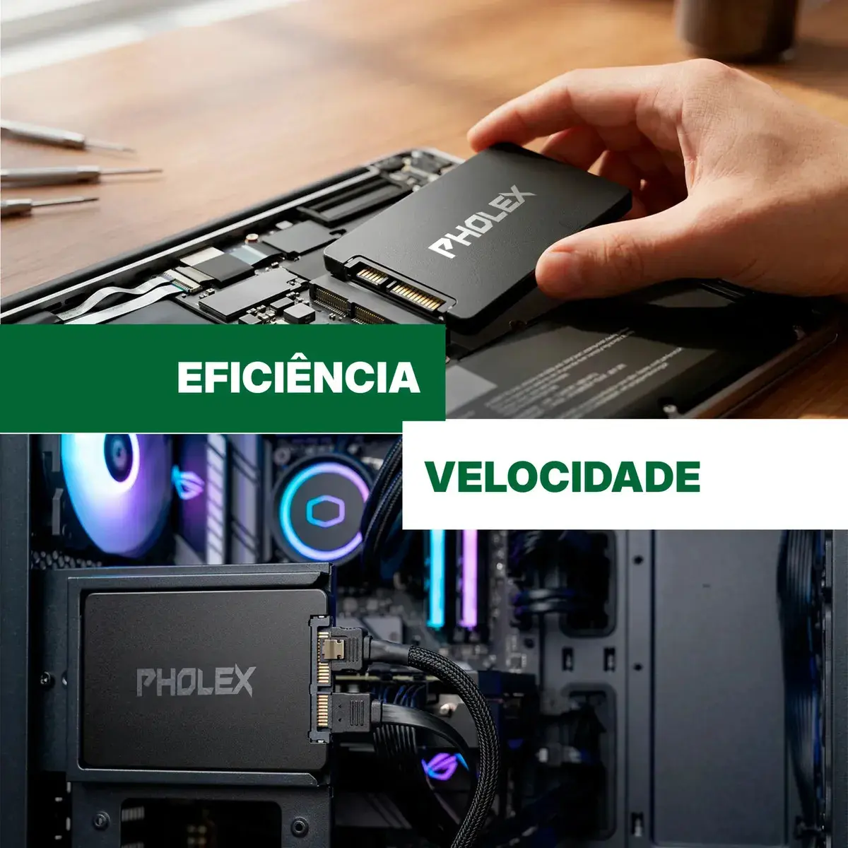 Ssd 256gb Notebooks Desktops Armazenamento Interno Sata Iii 2.5 Leitura Até 500mb/s Pholex thumbnail 4
