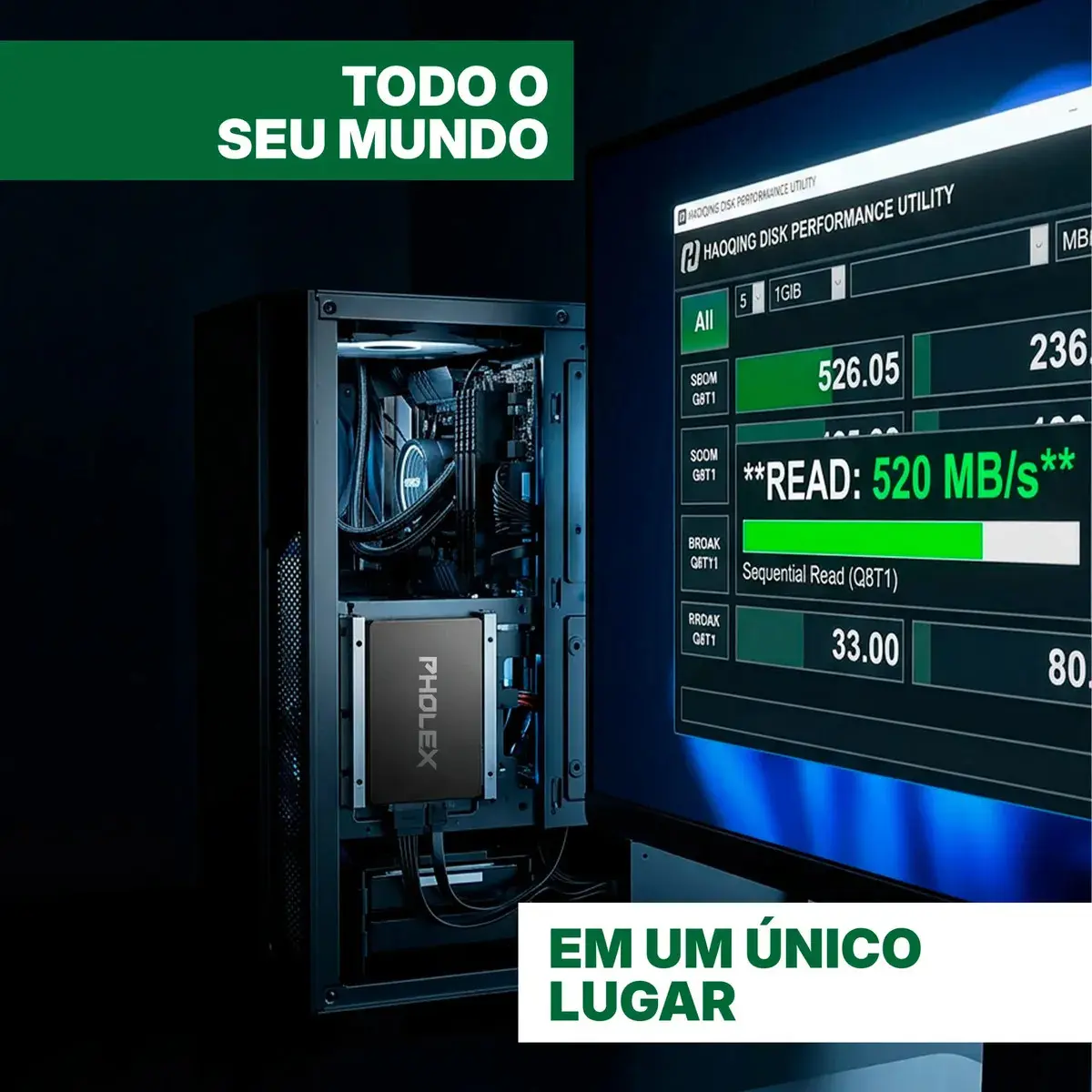 Ssd 256gb Notebooks Desktops Armazenamento Interno Sata Iii 2.5 Leitura Até 500mb/s Pholex thumbnail 5