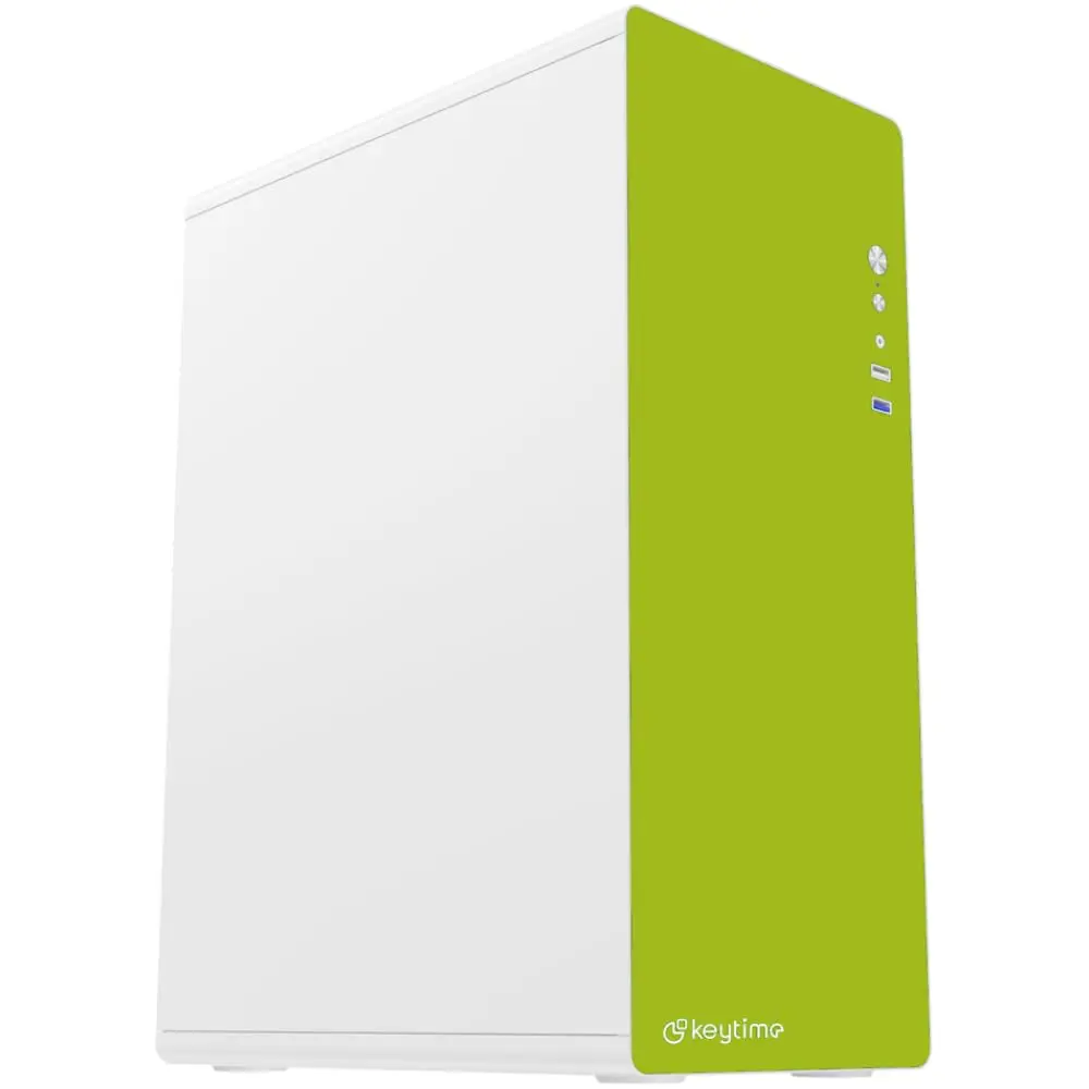 Gabinete Keytime Prime Tea Branco e Verde Mid Tower ATX Sem Fan USB 3.0 KYT00051 - 1