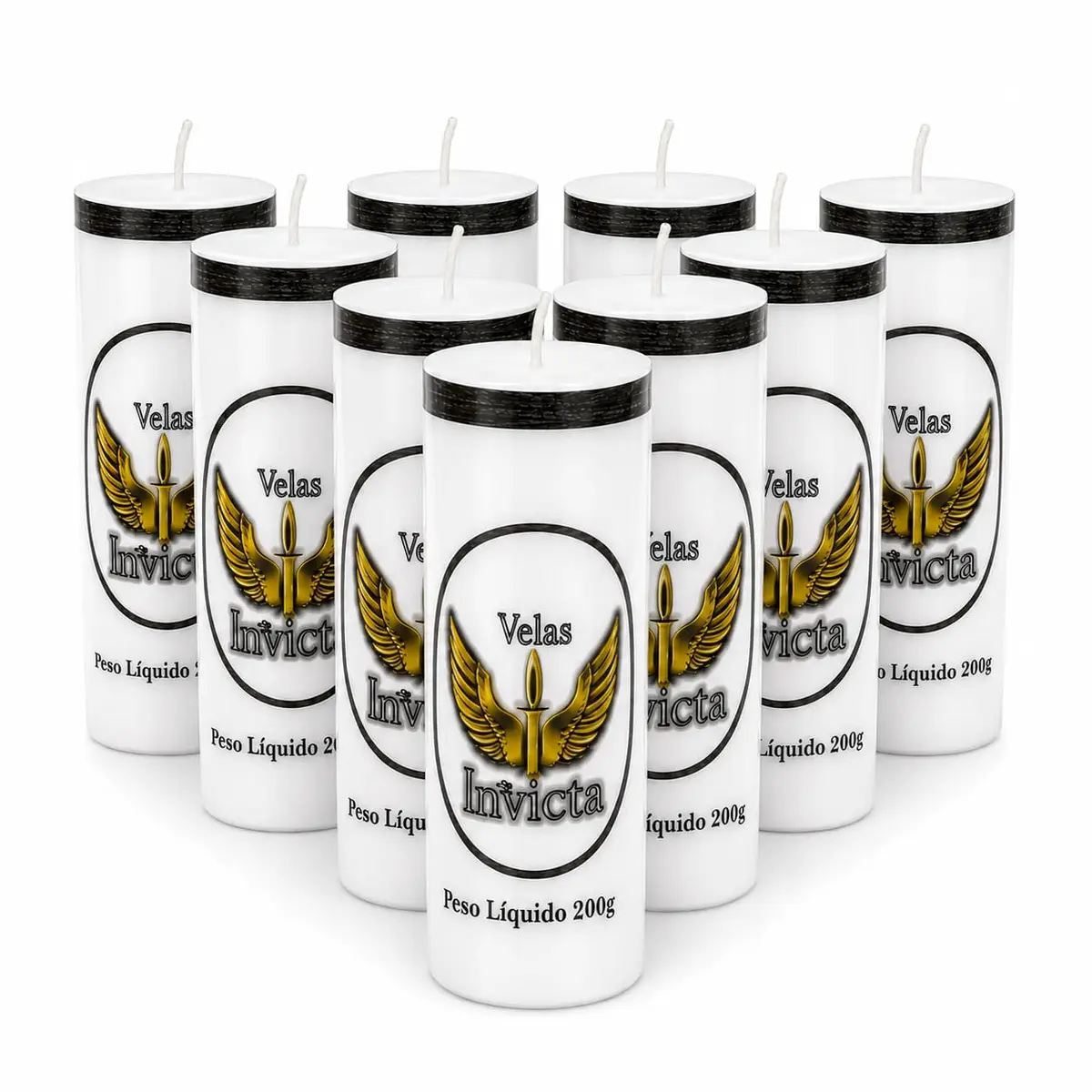 Conjunto 10 de Velas Votivas Brancas de Parafina Pura 200g | Queima e Iluminação Limpa por até 7 Dias
