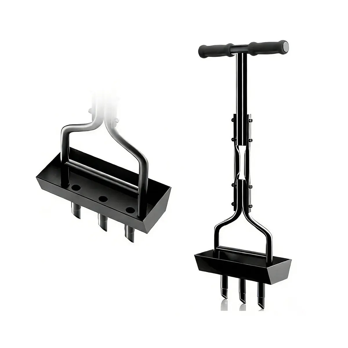 Aerador de Gramado Manual 2 em 1, 95,5 cm, Aço Carbono com Coletor | Estrutura Robusta Para Facilitar A Preparação E O Cuidado Do Solo Do Gramado