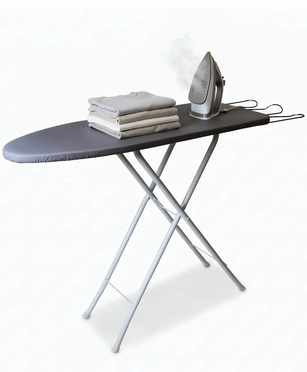Tábua de Passar Roupa com Suporte para Ferro Tecido Térmico Aço Branca | Mesa de Passar Roupa com Altura Regulável Estrutura Reforçada Antiferrugem e Tampo Acolchoado que Facilita o Deslizamento