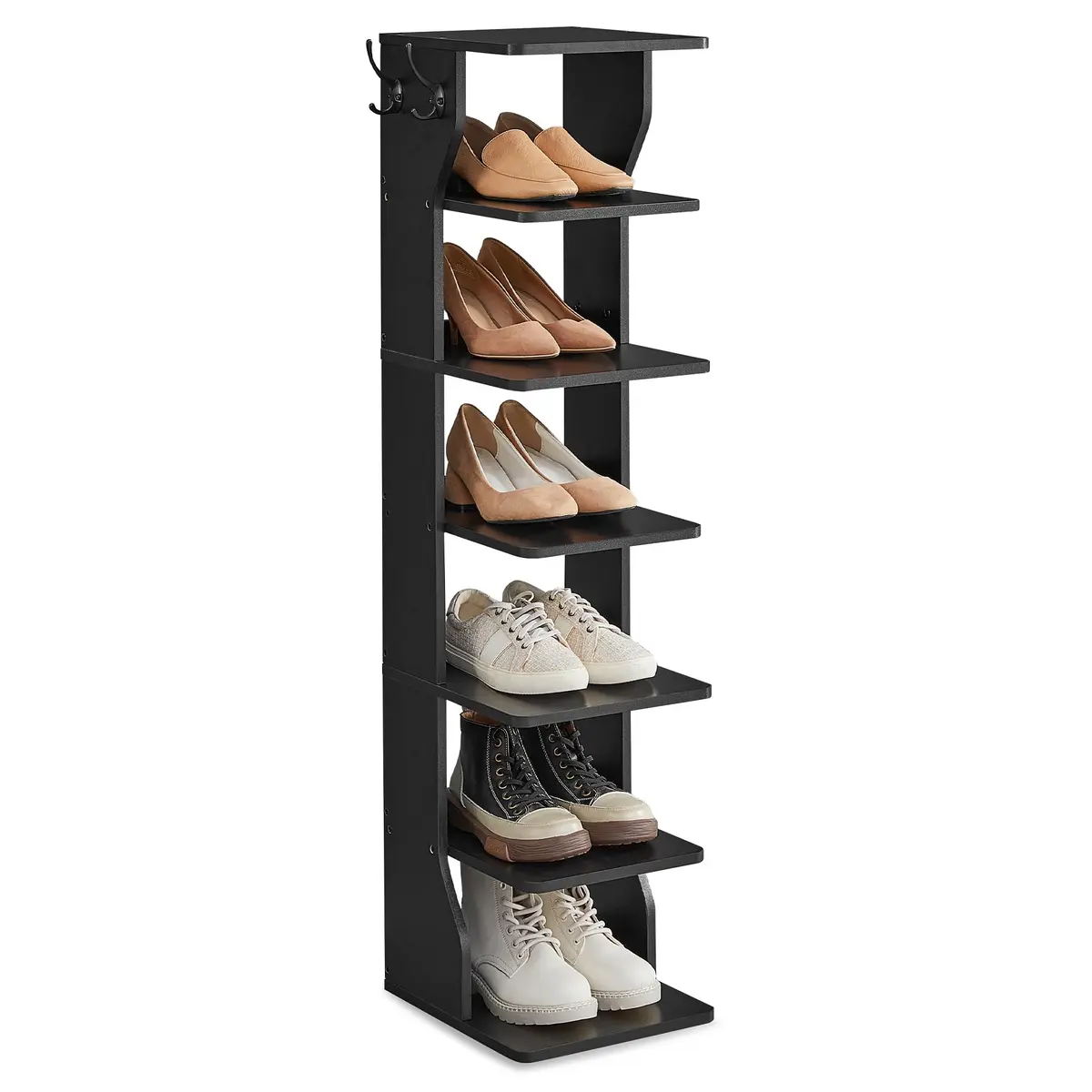 VASAGLE Sapateira Estreita, Organizador de Calçados Compacto | Suporte para Sapatos de 7 Níveis, para Espaços Pequenos, Corredor, Guarda-roupa, BRLBS200T16