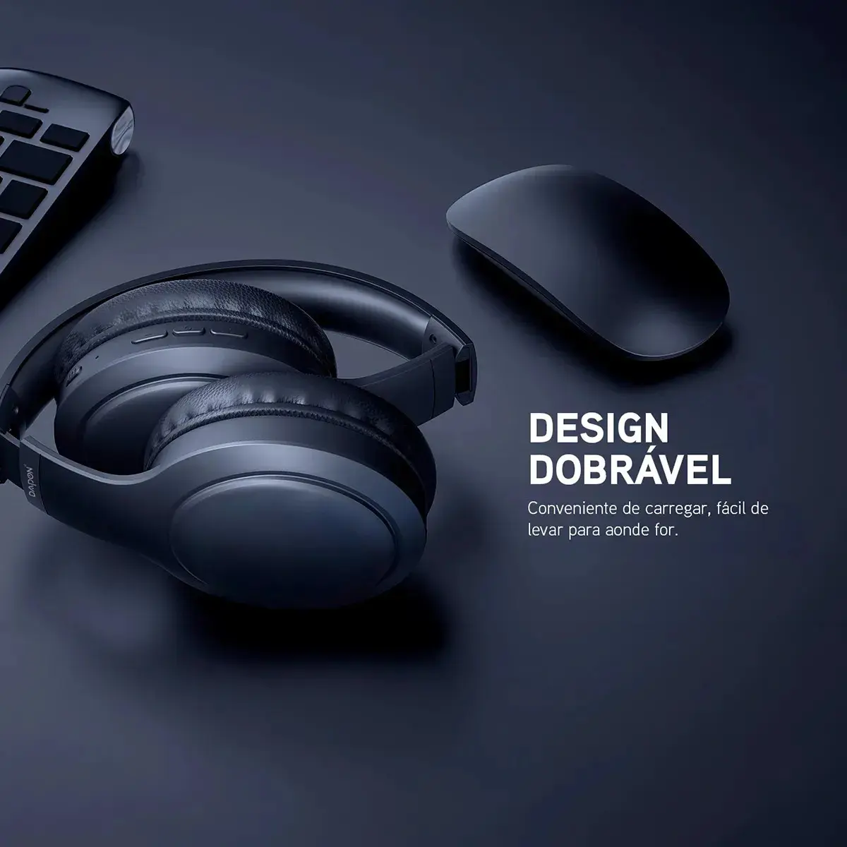 Fone De Ouvido Headphone Dapon H02D Bluetooth 5.1 Over-ear 22h Preto thumbnail 4