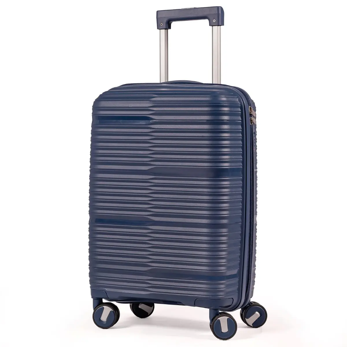 Mala De Bordo 10Kg Polipropileno Medidas 55x35x25 Padrão Anac Mala De Viagem Pequena De Mão 4 Rodas Duplas 360° Cadeado Segredo Zíper Antifurto Rígida Leve (AZUL, PEQUENA)