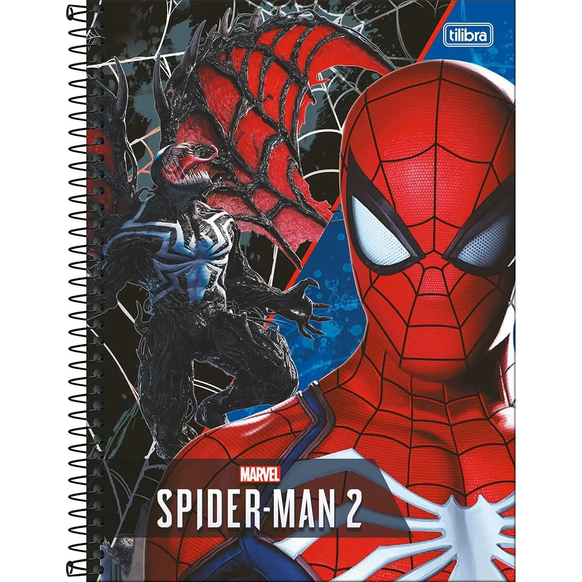 Tilibra - Caderno Espiral Capa Dura Universitário Connect 10 Matérias Spider-Man Game 160 Folhas - Capa 2 - Spider E Venom - 1