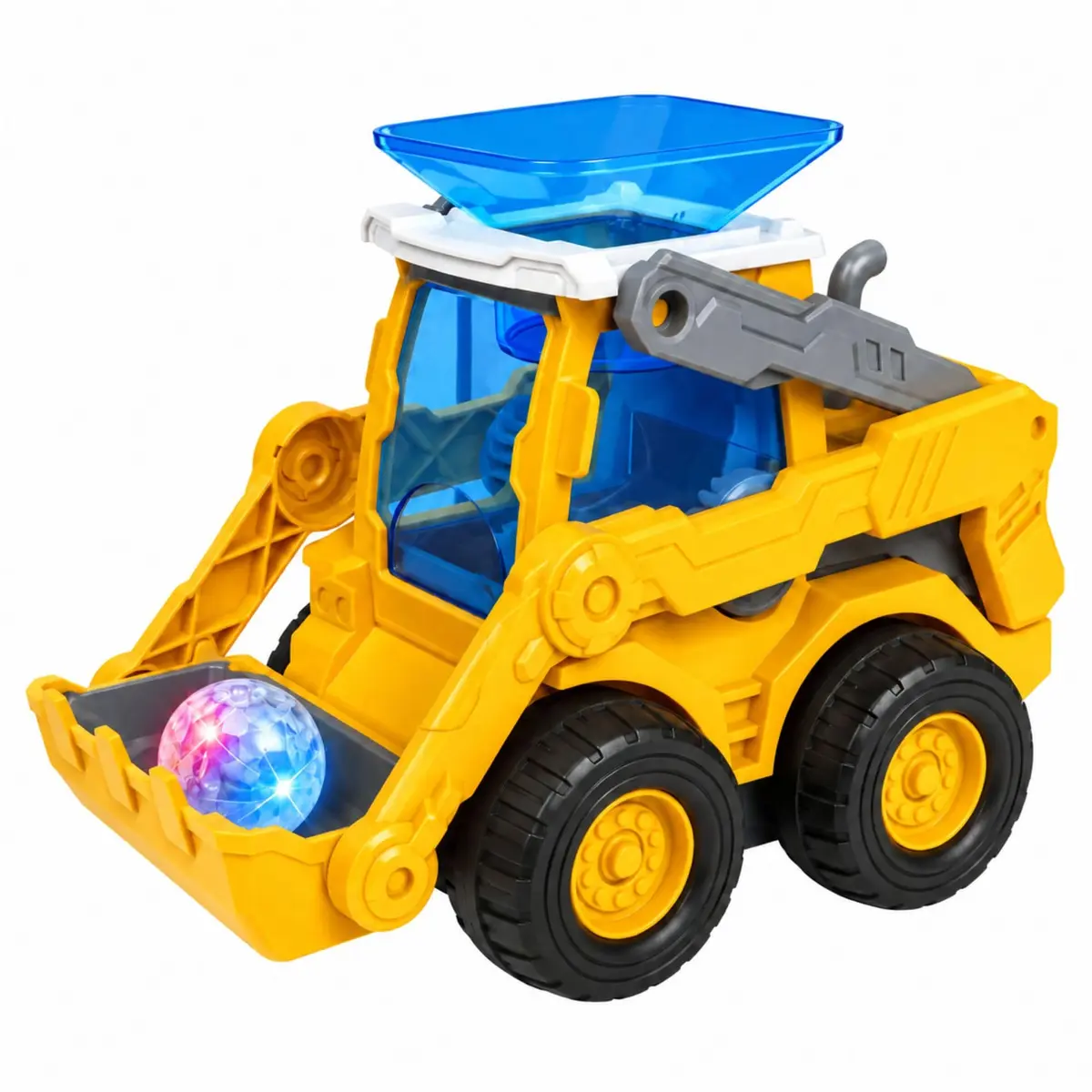 Escavadeira Infantil Trator Bate Volta Luz Música Bolinha 3+ | Veículo de Construção, Presente para Crianças, Brinquedo Motorizado, Máquina de Obra Infantil, Carrinho a Pilha, Som Animado