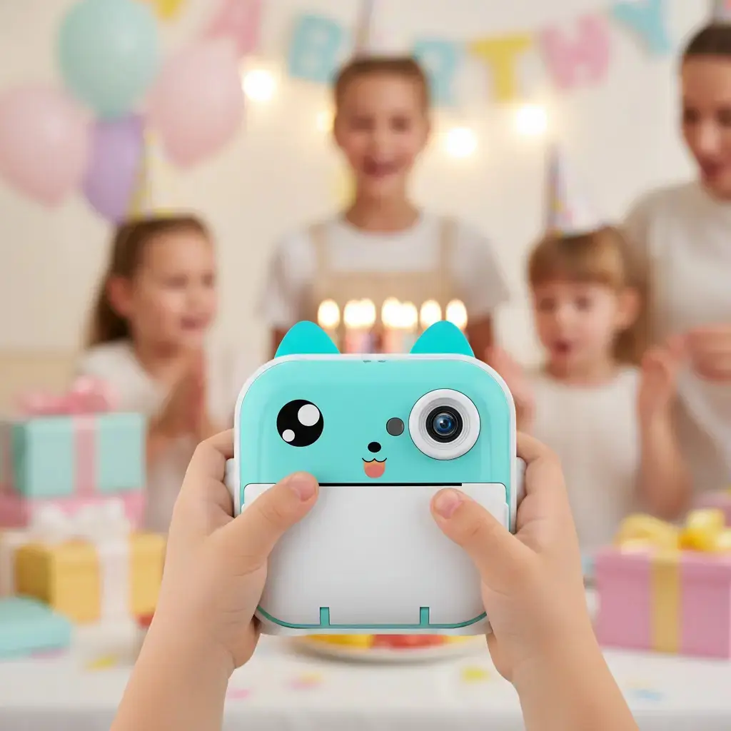 Câmera Infantil Instantânea Filmadora Full Hd Divertida Jogo Cor Azul