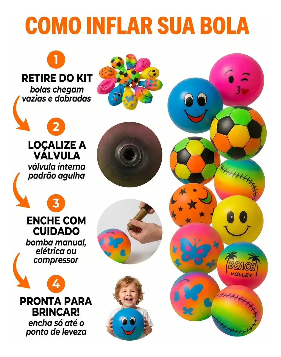 Bola Vinil Inflável Kit Com 10 Bolas Infláveis Cores Sortidas 23cm Praia Piscina Festa Aniversario Parque Atacado Smile Neon Colorido Brinquedo Infantil Ar Livre Agua Diversao Louis Riel Acustico thumbnail 5