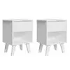 Kit com 2 Mesas de Cabeceira Brancas 1 Gaveta 3235 Madesa - Branco - 1
