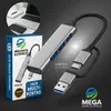 Hub USB-C 4 Portas 3.0 10Gbps Mega Digital - 1