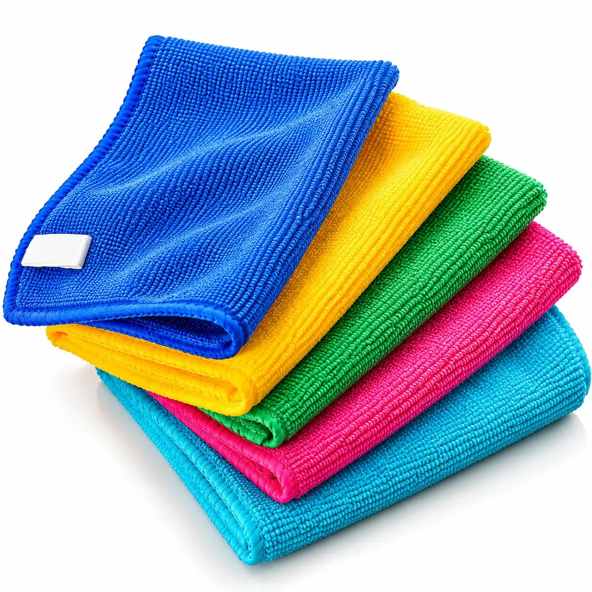 Kit 5 Panos de Microfibra Multiuso 30x30cm, Anti-risco, Absorvente e Lavável, Cores Sortidas para Cozinha, Vidros, Móveis e Carro