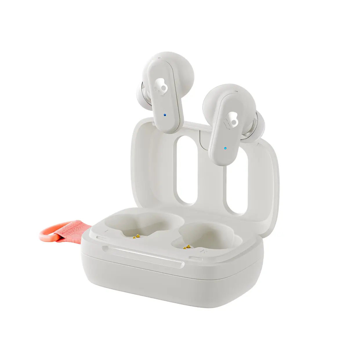 Fone De Ouvido sem fio Skullcandy Dime 3 -Branco | Ajuste de isolamento de ruído, bateria de 20 horas, microfone para iPhone Android, fácil de transportar com cordão integrado
