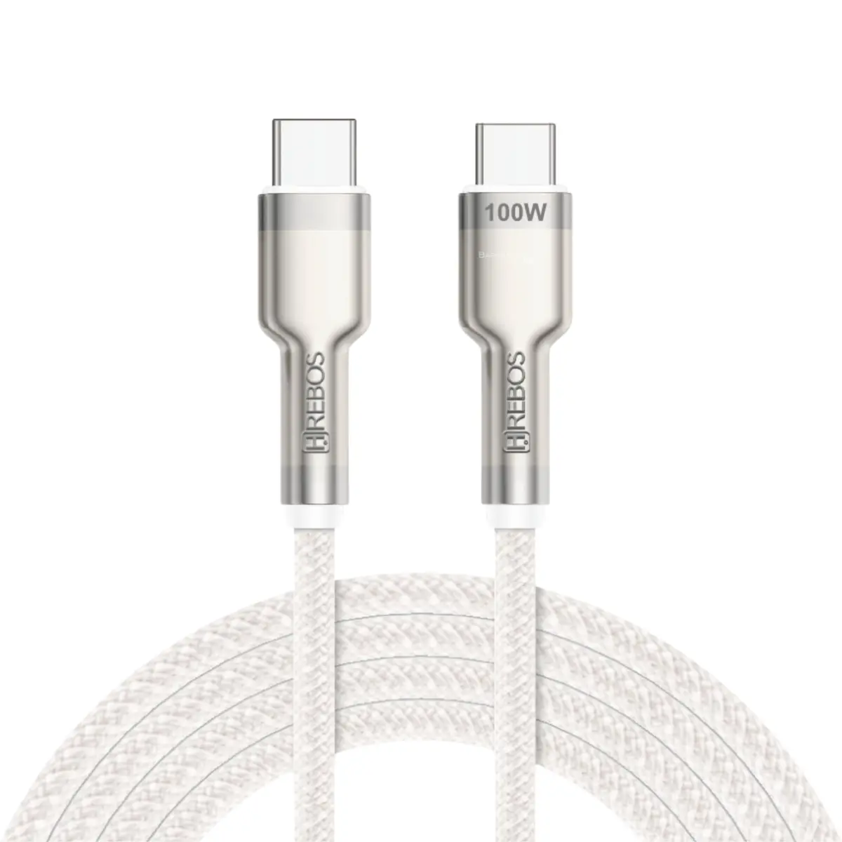 Carregador para Celular Cabo Tipo C 2m Trançado Hrebos, Compatível com Samsung, Xiaomi, Motorola, Huawei, iPhone, Reforçado e Carregamento Rápido (cb352c)