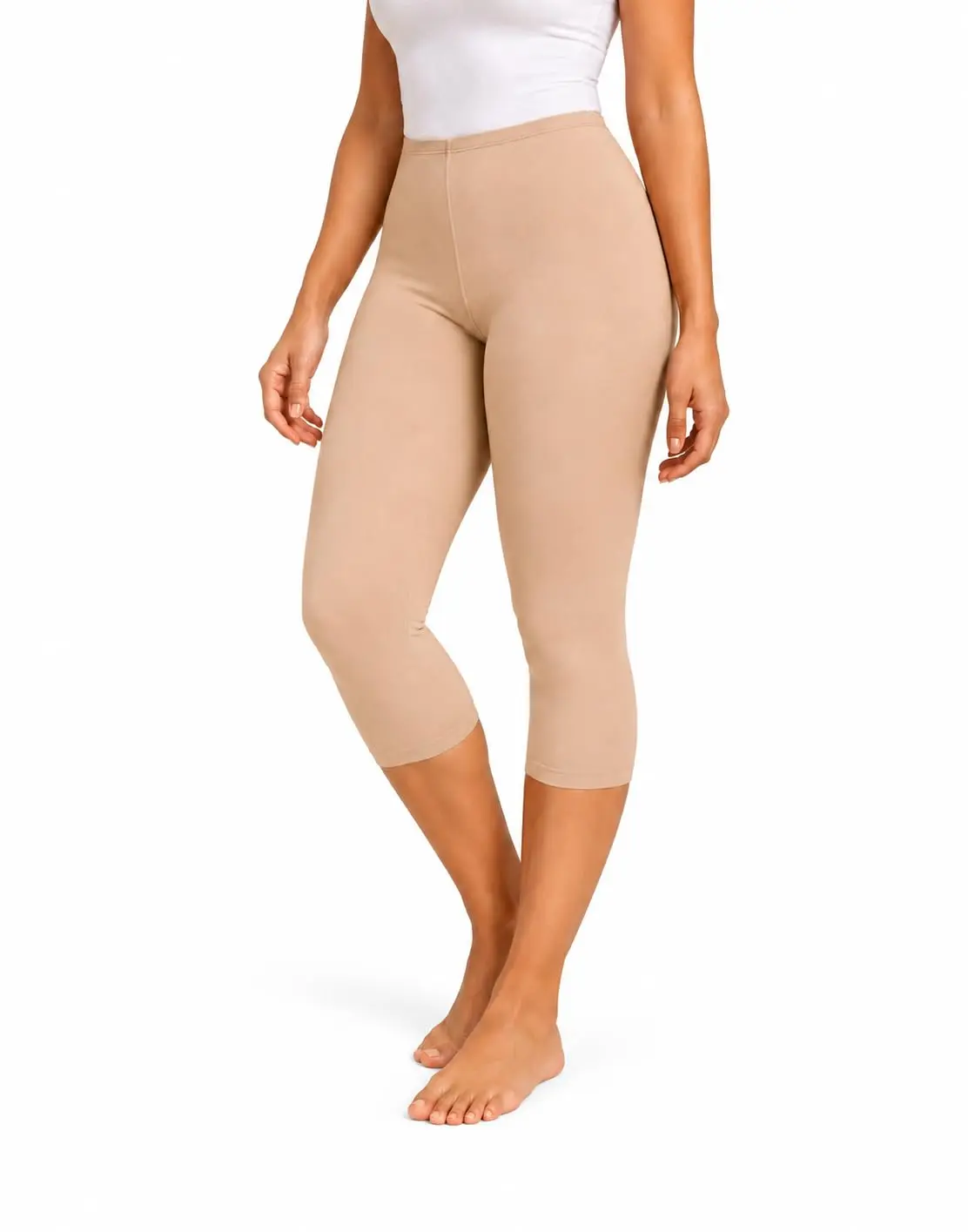 Calça Anágua Feminina Segunda Pele 3/4 Modeladora Anti Atrito Microfibra Lisa Para Usar Por Baixo de Vestidos e Saias