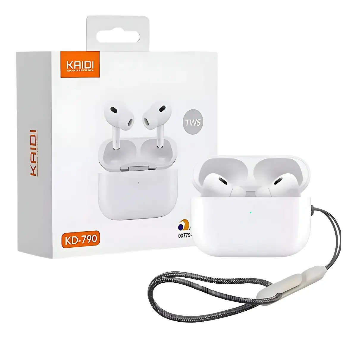 Fones de Ouvido Sem Fio Kaidi KD-790 Bluetooth Branco Academia Antiruído - 1