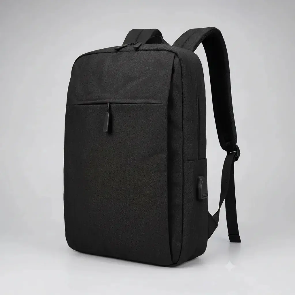 Mochila Pra Notebook Slim Impermeável Trava Usb Viagem Mochila Notebook Preto Liso