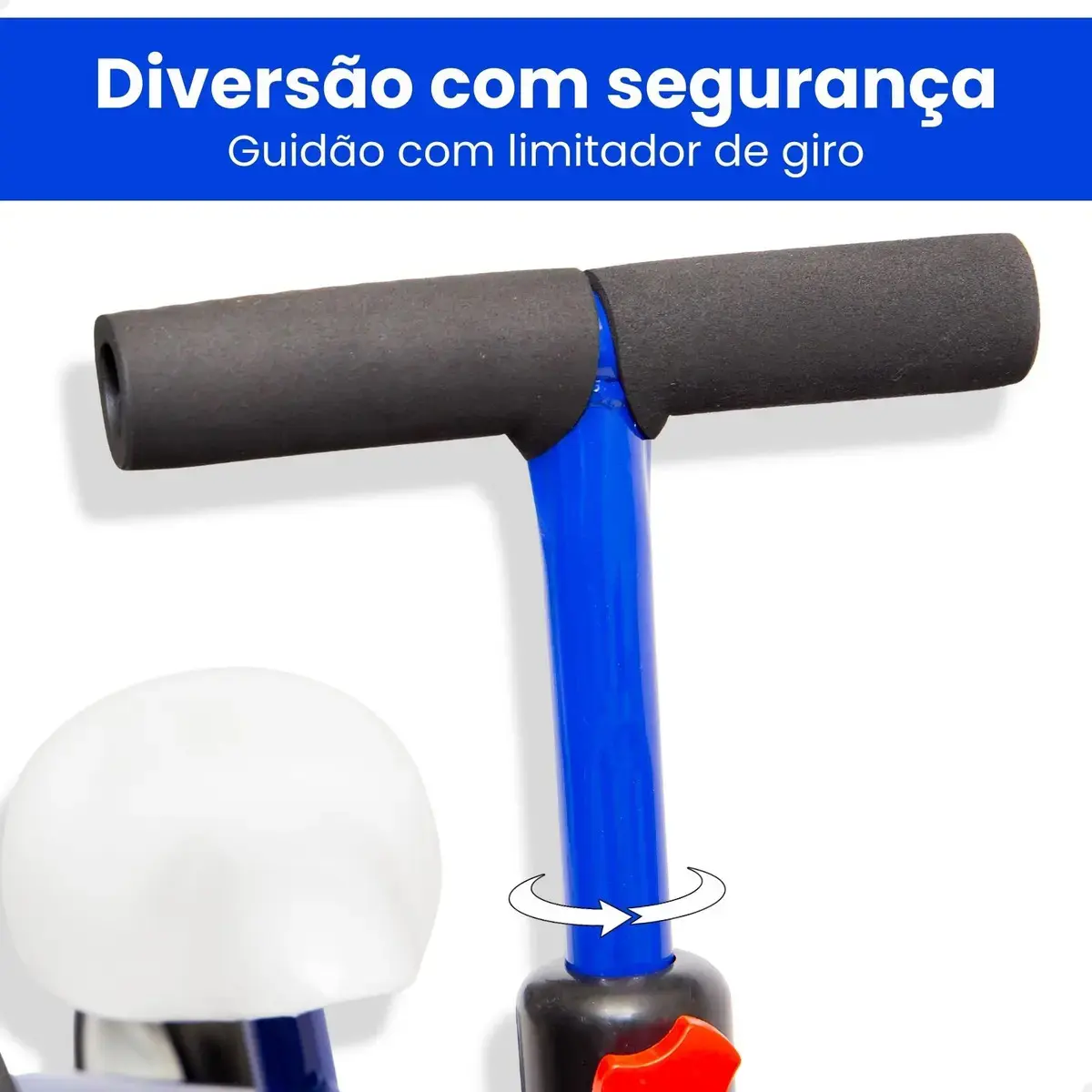 Bicicleta Infantil De Equilíbrio Sem Pedal Andador 4 Rodas Cor Azul thumbnail 4