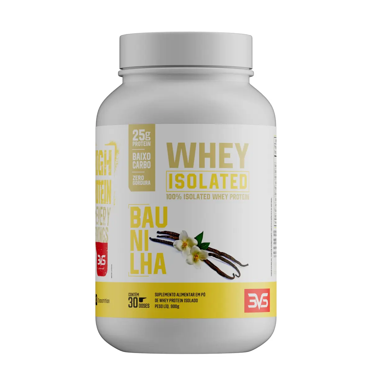 3VS Nutrition 100% Whey Isolada Sabor Baunilha 900g