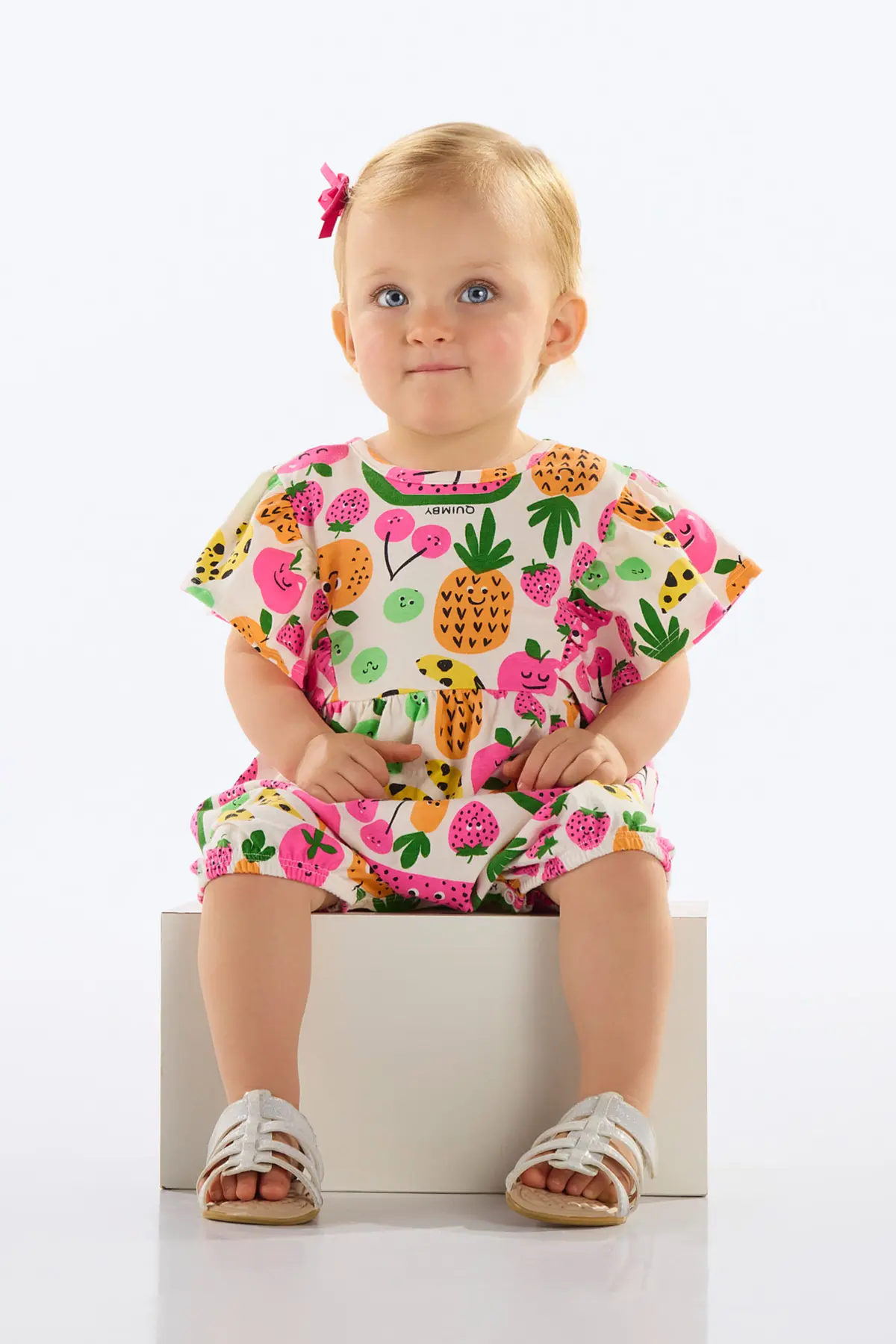 Banho de Sol de Frutinhas para Bebê Menina (Branco) Quimby