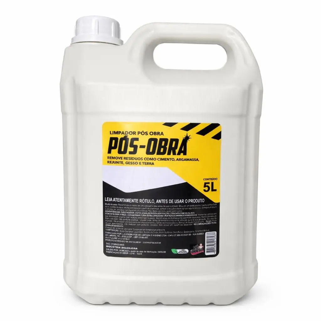 Limpador Pós Obra Vó Docia 5L Removedor de Cimento e Argamassa Profissional para Pisos Porcelanatos e Limpeza Pesada de Obra Final de construção