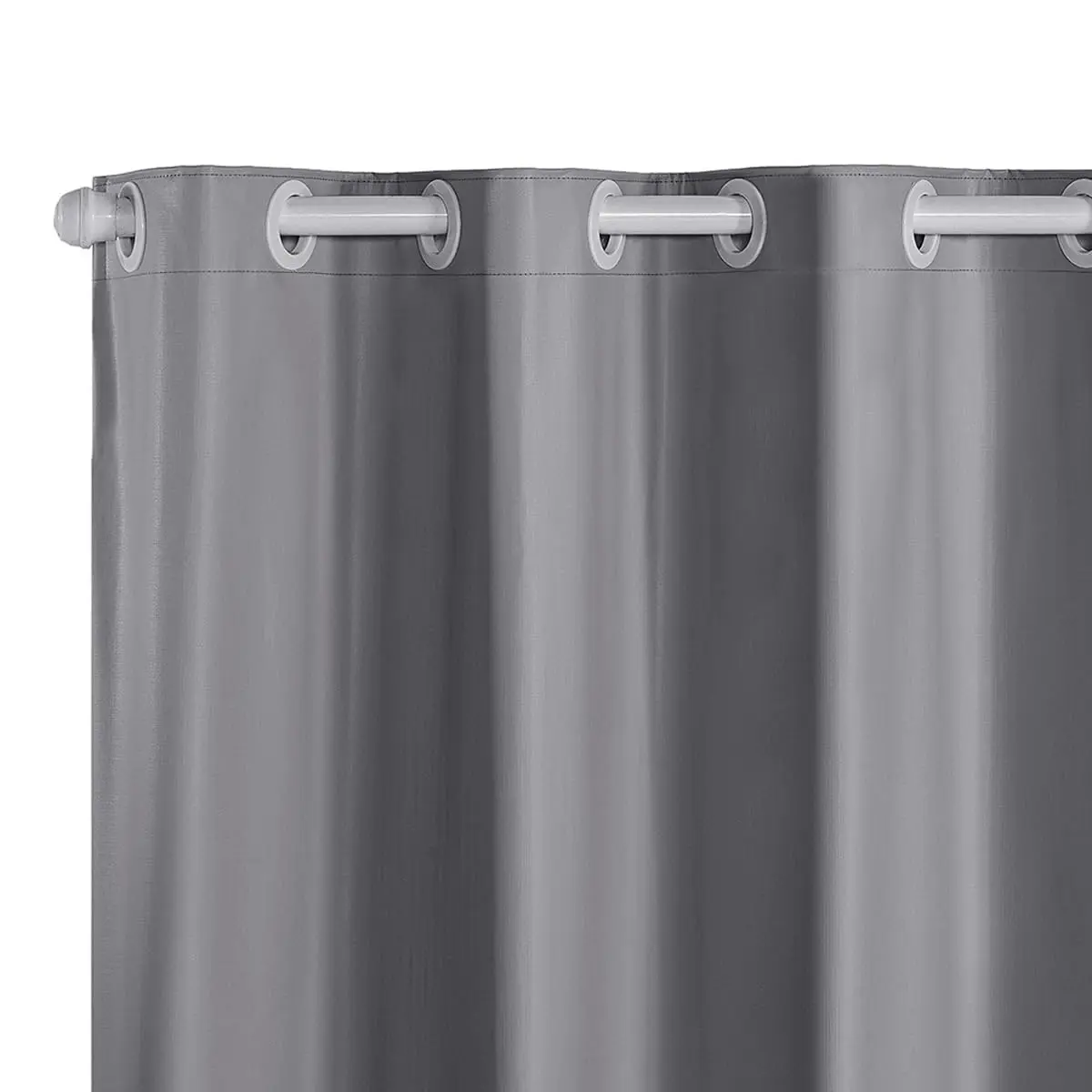 Cortina Blackout PVC 2,20x1,30m Palha Bloqueio 100% Luz com Ilhós para Varão (Cinza) - 1
