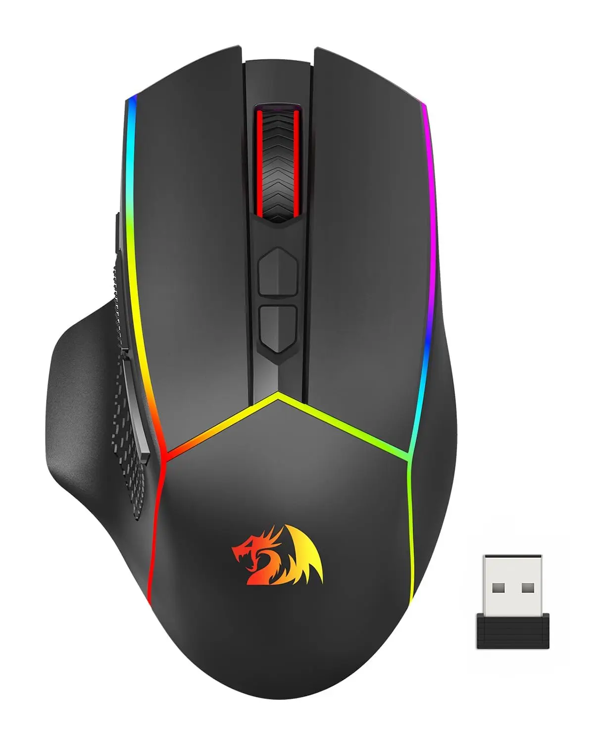 Mouse Gamer Redragon Axe Pro RGB Preto 8000 DPI M814RGB-PRO - 1