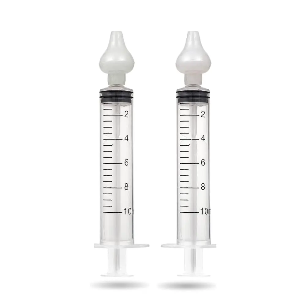 Kit com 2 Seringas de Sucção Nasal 10ml para Lavagem e Higiene Nasal, Limpeza Suave, Reutilizável e Fácil de Usar (2) - 1
