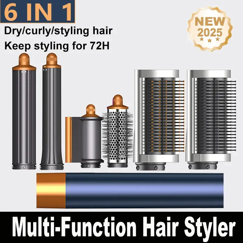 Conjunto de Estilizador de Cabelo Profissional 6 em 1 com Íons Negativos para Modelagem Automática, Melhor Presente para Mulheres