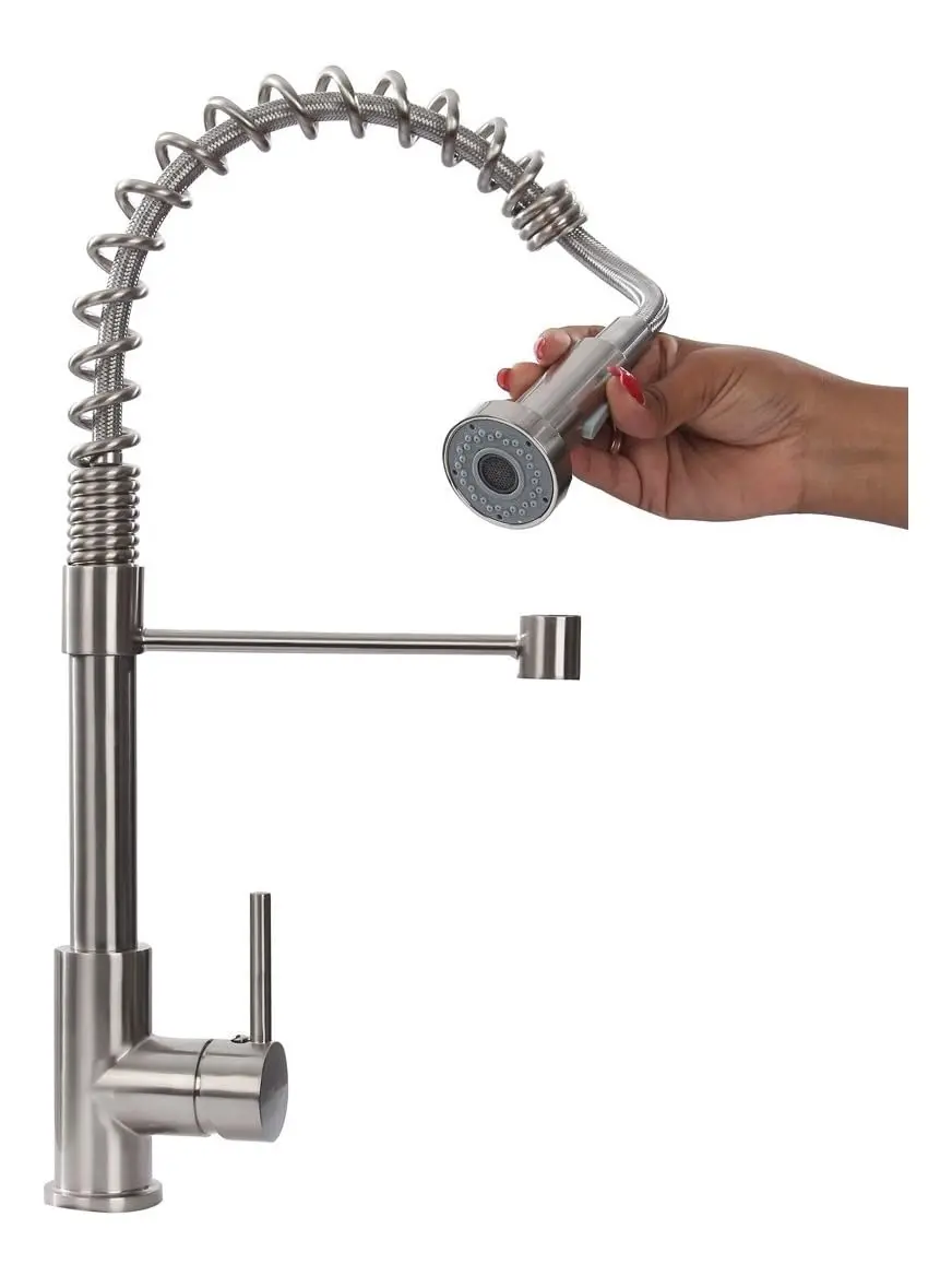 Torneira Gourmet para Cozinha Monocomando Premium Escovada Flexível Quente e Fria - 1
