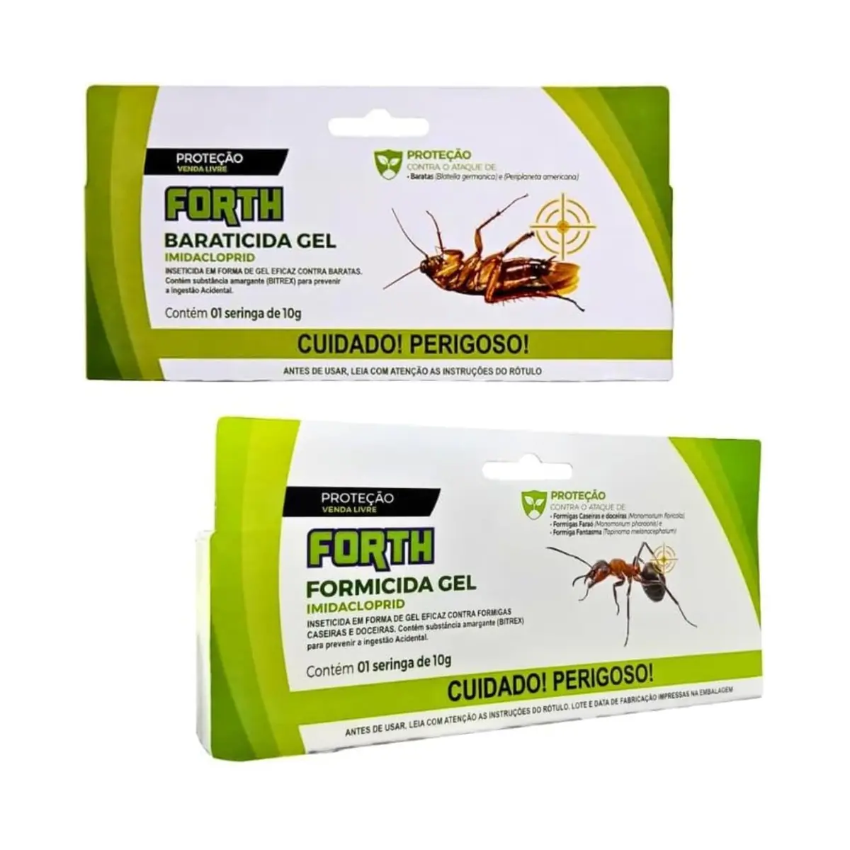 Combo Forth Baraticida e Formicida, Exterminação de Baratas e Formigas Doceiras, Ação Sistêmica, 10g cada