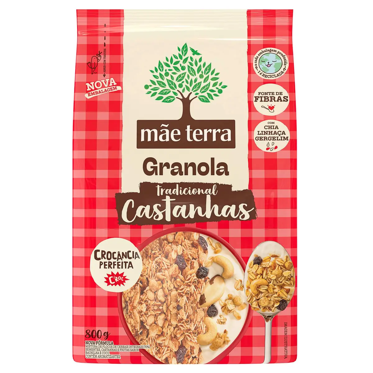 Mãe Terra Granola Tradicional Castanhas Brasileiras 800G - 1