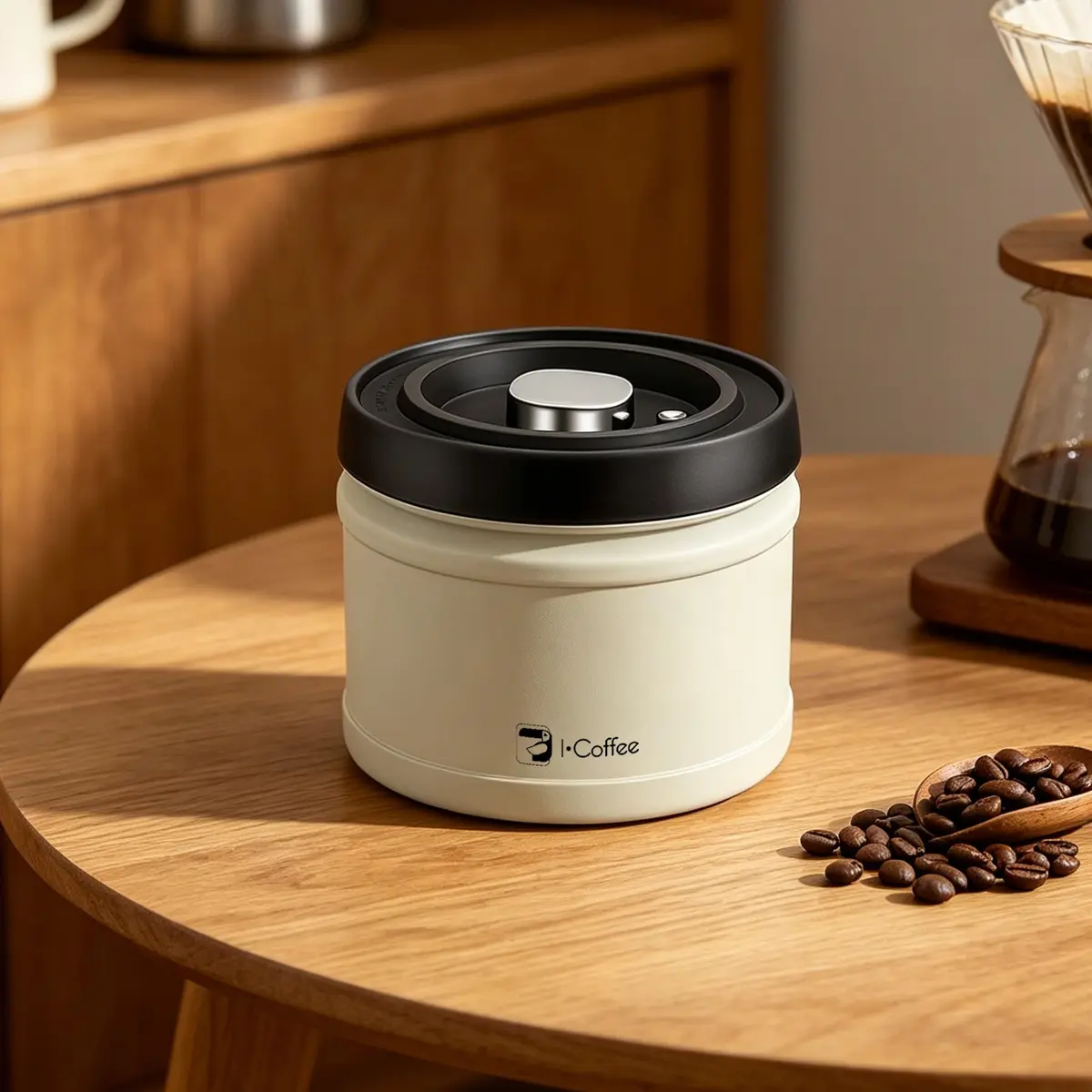 iCoffee Pote a Vácuo com Vedação Hermética, Aço Inoxidável 304 (1100mL) | Capacidade de 760 a 1600ml, Mantém Café e Alimentos Frescos